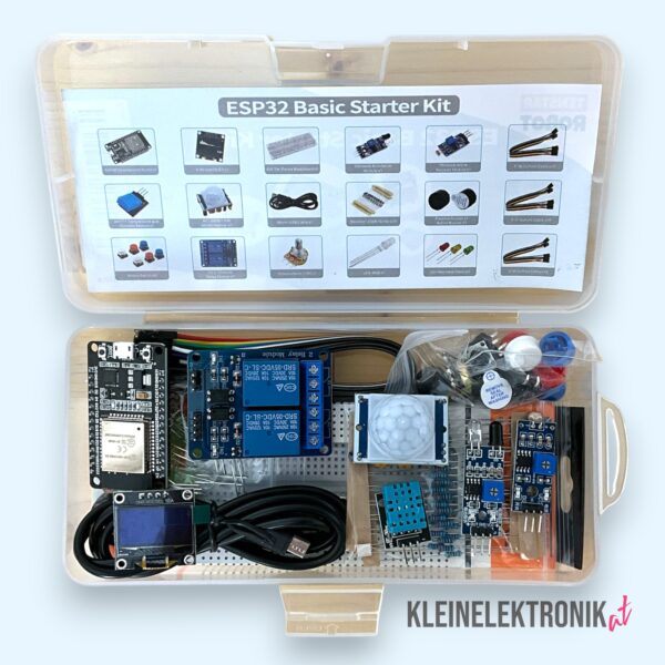 200073-2 Elektronik Starterkit mit ESP32-Modul – OLED, Sensoren, Breadboard & Zubehör – Ideal für Arduino & Maker
