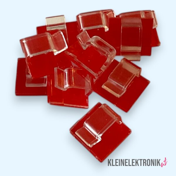 10× selbstklebende Kabelclips – 15×15×8 mm – mit starkem Industriekleber für saubere Kabelverlegung
