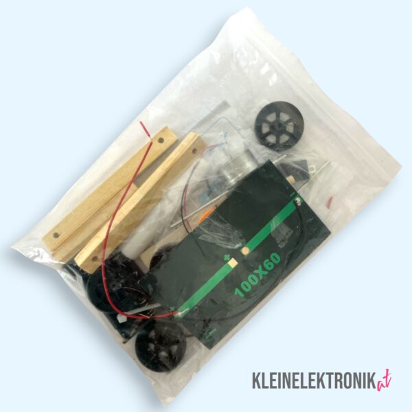 DIY Solar Auto Bausatz – Hybrid-Antrieb mit Solarpanel & Batterie, Lernspielzeug aus Holz