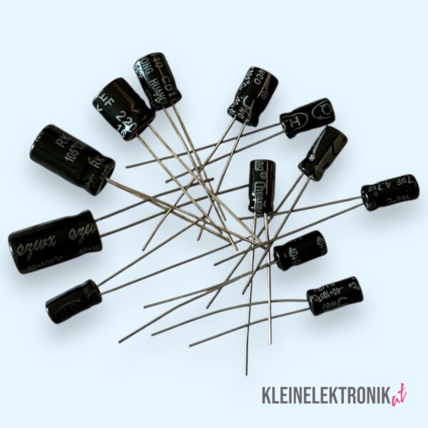 Elektrolytkondensator-Sortiment 12-tlg. – 12 Werte (1µF-470µF) für Arduino