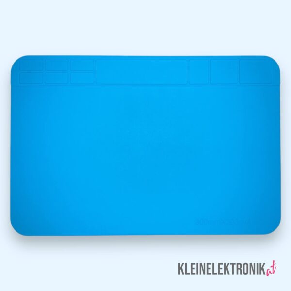 Lötmatte Silikon Hitzebeständig 500°C Antistatisch Blau 300x200mm S-100