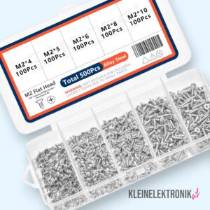 500x M2 Flachkopf Mikro-Schrauben Set – Selbstschneidend für kleine Bauteile