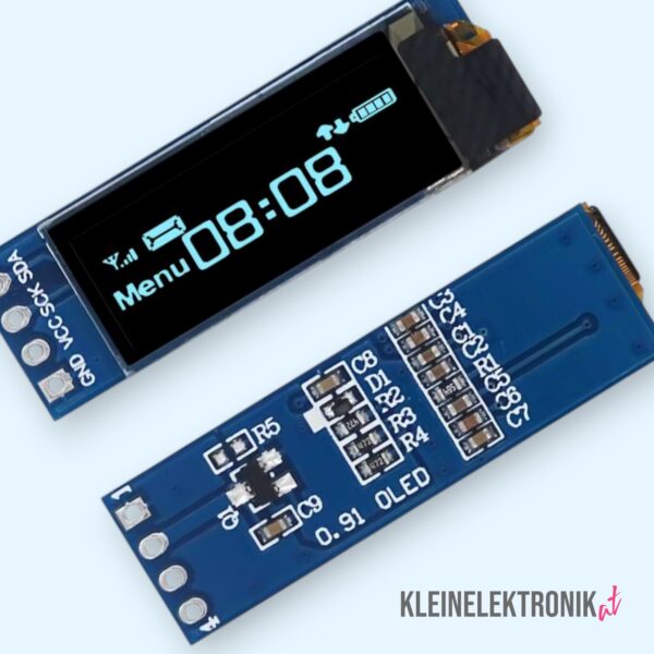 200132 0,91 Zoll OLED Display Modul 128x32 Pixel I2C (IIC) Schnittstelle mit SSD1306-Treiber
